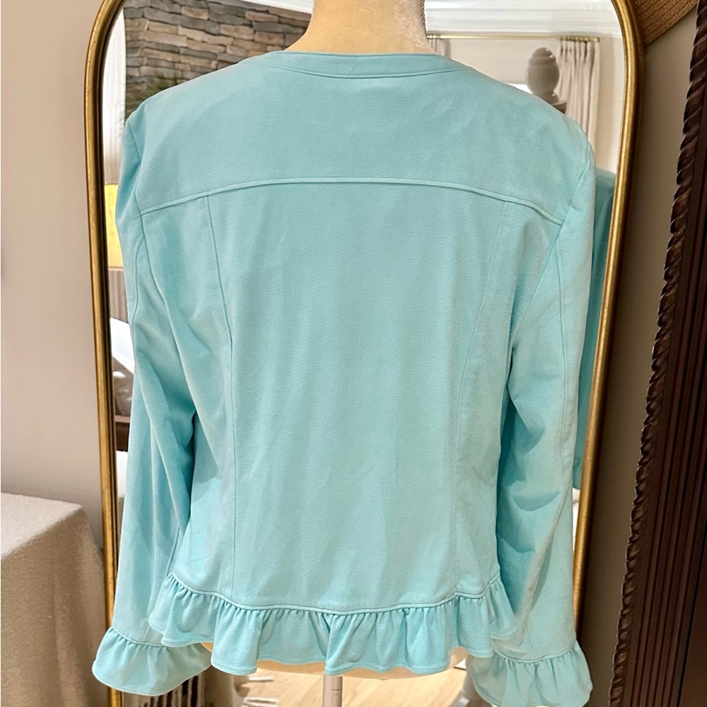 The Limited Light Blue Ruffle Hem Blazer - Picture 2 of 5